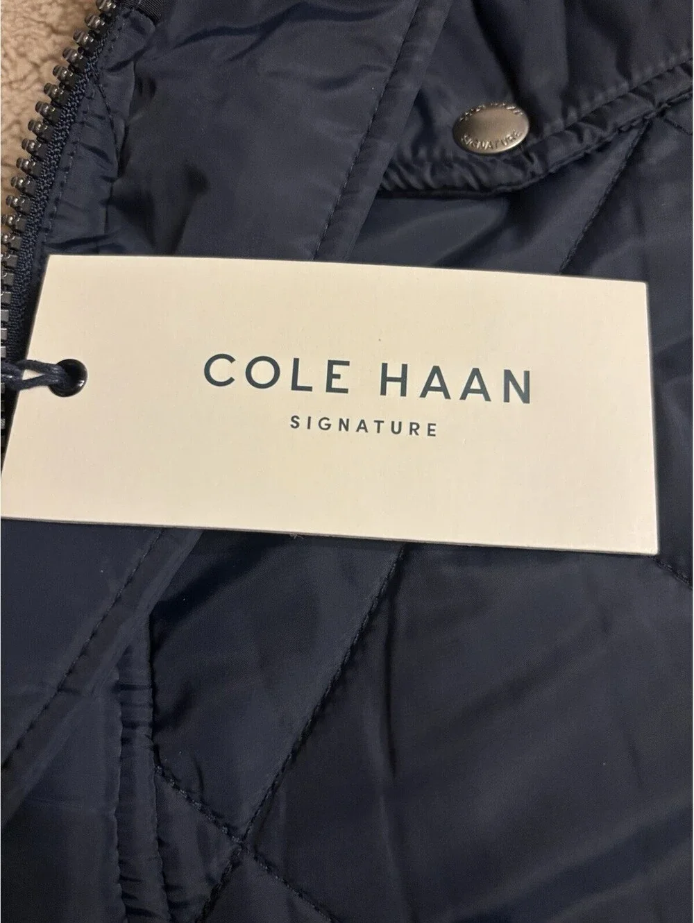 Cole Haan Tonal Mix Media Diamond With Faux Sherpa Lining Men’s S NWT $250